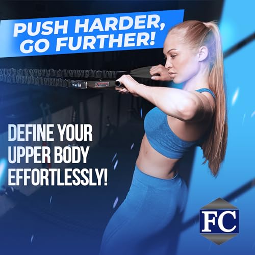X-Over Arm & Shoulder Training Resistance Bands for Home Exercise & Upper Body Workouts, Portable Gym Equipment for Strength, Rehabilitation & Stretching for Men & Women - 40lb Very Heavy