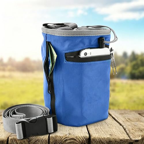 Compact Climbing Chalk Carrier with Reinforced Side Compartment and Leak Design for Athletic Activities Anti Slip Workout Chalk Bag - color: Black