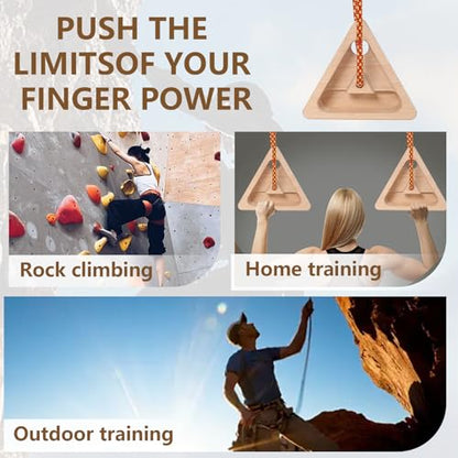 Climbing Hangboard for Rock Climbing Training – Wooden Fingerboard with Multi-Grip Design – Strengthen Fingers & Grip – Easy Mount for Home & Gym - color: Brown 2