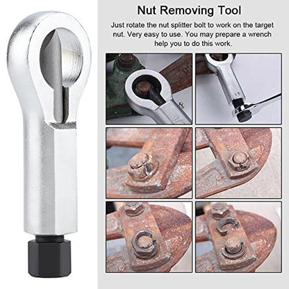 Nut Remover Tools, Nut Splitter Made of Steel, Nut Removing Splitting Tool For Safely Remove Corroded or Damaged Nuts without Damaging the Bolts (Buy number 1 alone)