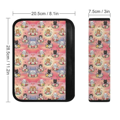 2 Pack Pink Cat Funny Cats Pet Butterfly Flower Seat Belt Cover Universal Fit Shoulder Harness Cover for Girls and Boys, Car Seats Pushchair Strollers High Chair Pushchair - color: Pattern 1235