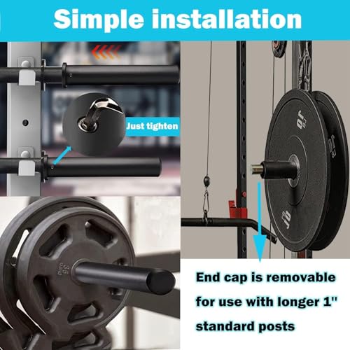 Olympic Adapter Sleeve 8 inch(2PCS),Converts 1 inch Standard Weight Plate Posts to 2 inch Olympic Weight Plate Posts,Heavy Duty Nylon and Removable end Cap