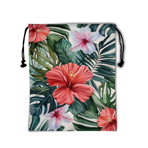 Gymnastics Grip Bag for Gymnasts Gymnastic Drawstring Bag Gym Athlete Bag - color: Colorful Hawaiian Hibiscus, size: 9.25" x 12" (Pack of 1)