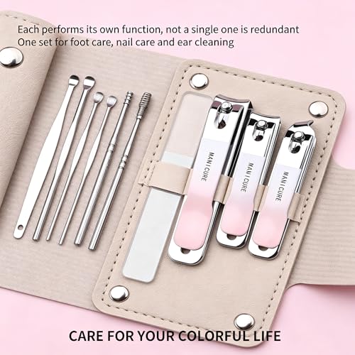 10PCS Professional Nail Care Set – Stainless Steel Nail Clippers, Nail File, Cuticle Pusher – Complete Grooming Tool Kit for Home and Travel