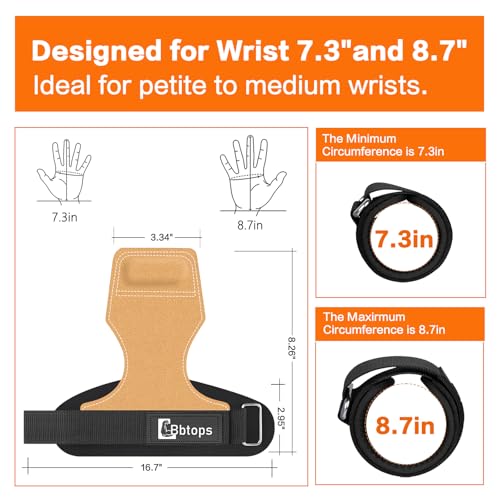 Weight Lifting Wrist Strap, Double-Layer Leather Wrist Straps for Gym Strength Training Weightlifting,Deadlift and Powerlifting, Enhance Grip Strength Neoprene Padding Gym Workout Lifting Straps Men/Women Pair - color: Brown