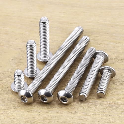 1/4-20 x 1 Button Head Socket Cap Bolts Screws, 304 Stainless Steel 18-8, Allen Hex Drive, Bright Finish, Fully Machine Thread, Pack of 50 - size: 1/4-20 x 1