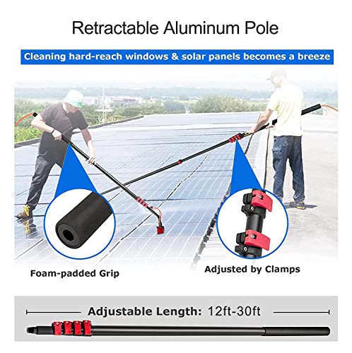36FT/10.8m Water Fed Pole & Backpack/Window Cleaning Telescopic Brush/Extendable Window Washer Conservatory roof Cleaner Water fed Pole Photovoltaic Panel Cleaning - color: 35cm Brush Head, size: 36FT/10.8M