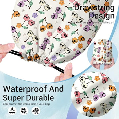 Gymnastics Grip Bag Lightweight Small Drawstring Grip Bags for Gymnasts - color: Halloween Skull-multi