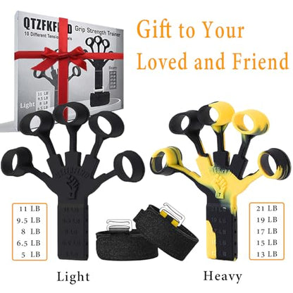 Grip Strength Trainer with Forearm Strengthener, Hand Grip Strengthener, Hand Extension Exerciser, Stress Relief Ball and Hand Grip Strengthener for Muscle Building and Injury Recover(5 PCS) - color: N-B+Yellow