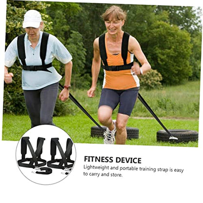 2pcs Professional Weight Lifting Belt Shoulder Straps Training Belt for Fitness Sled Harness Grip Strength Enhancer
