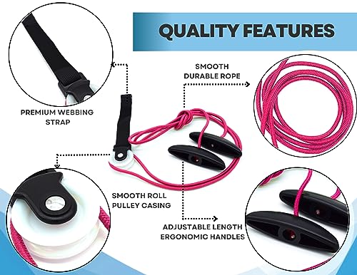 LiftAid Shoulder Pulley for Physical Therapy with Exercise Guide - Improves Shoulder Strength & Range of Motion - Reduces Pain, Helps in Muscle Recovery - Physical Therapy Equipment (Pink) - color: Pink