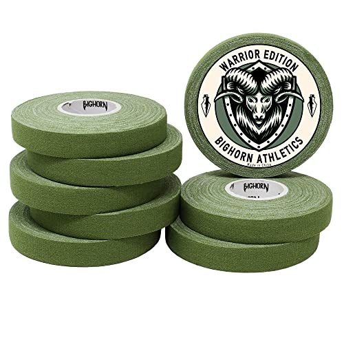 Bighorn Athletics Jiu-Jitsu Finger Tape, 0.5-Inch x 45-feet, 24 Rolls, Black, White & Military Green