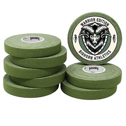 Bighorn Athletics Jiu-Jitsu Finger Tape, 0.5-Inch x 45-feet, 24 Rolls, Black, White & Military Green