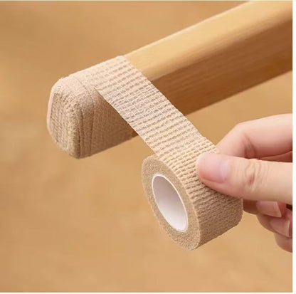 12pc-1 Inch Wide Skin Colour Elastic Self- Adhesive Bandage Finger Tape,Bandage Wrap for Wrist and Ankle,Chair and Table Legs to Reduce Friction and Noise - color: Skin Colour 12pcs