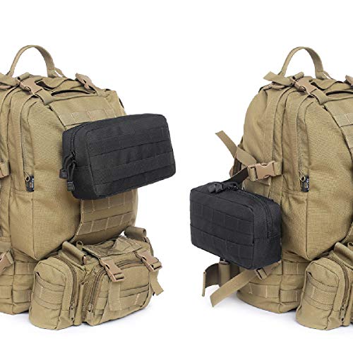 Azarxis Equipment Multi-Purpose Tactical EDC Admin MOLLE Pouch Utility Tools Bag Organizer Military Waist Belt Modular Attachment - color: Black