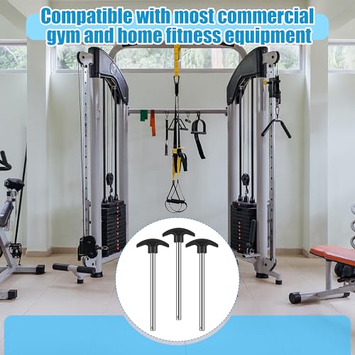 Coitak 3 Pcs Weight Stack Pin, Gym Pins for Weight Stack, Weight Lifting Pins for Universal Gym Strength Training Equipment Machine Pin Insert Accessories, 3/8" Diameter 6" Locking Space