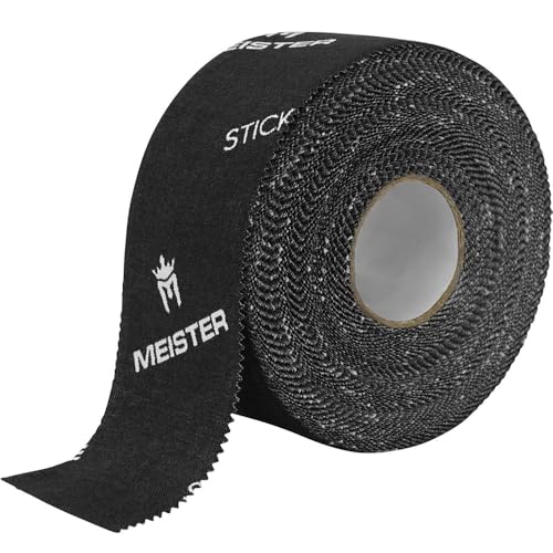 Meister StickElite Professional Porous Athletic Tape - 15yd x 1.5" - BK - 2 | Breathable rigid sports tape w/ extra sticky grip for bracing ankles, wrists, fingers, hockey sticks, pull-up bars & more - color: Black, size: 2 Count (Pack of 1)