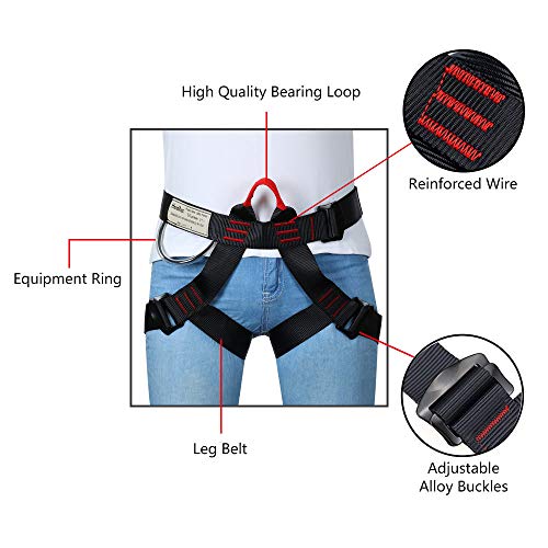 Climbing belts, Safe Seat Belts for Tree Climbing Outdoor Training Caving Rock Climbing Rappelling Equip - Half Body Guide belt for Women Man and Novice