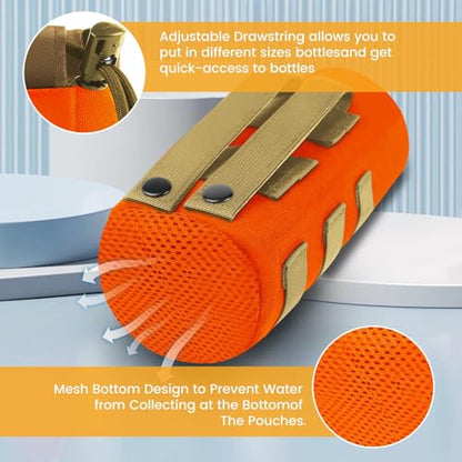 Molle Water Bottle Holder, Upgraded 1000D Nylon Tactical Molle Water Bottle Pouch, Sports Water Bottle Bag Bottom Mesh Lining Hydration Carrier for Camping, Climbing, Hiking and Travelling - color: Tan-Camo