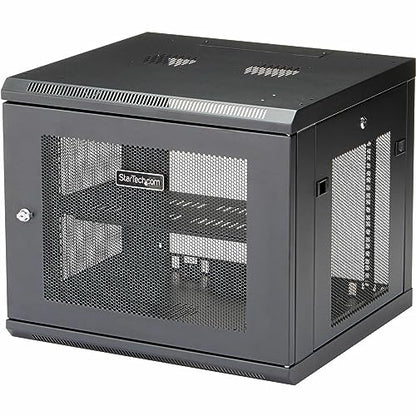 StarTech 9U Wall-Mount Cabinet, 19in, 4-Post, 18.9in Deep (RK920WALM) | Enclosed locking server rack kit for IT data equipment, Adjustable depth 2.4-18.9in, SPCC steel, Assembled - size: 9U, style: max 19" depth