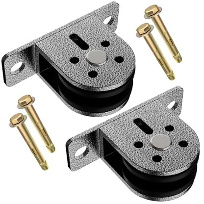 Cable Rope Bearing Pulley Wheel, Wall-Mounted Fixed Pulley Weight System for Home Gym, Weightlifting, DIY Fitness Equipment, Ceiling Mount Accessories - color: Grey-2pcs