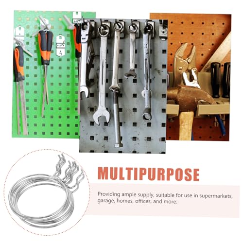 ABOOFAN 6pcs Plate Hook Peg Hooks Tool Rack Hole Mounted Hanging Board Accessories Crib Iron Silver - size: 11.50X8.60X3.00CM