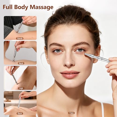 304 Stainless Steel Acupuncture Pen Pain Relief Face & Body Massage | Trigger Point Massager for Neck, Jaw & Feet—Full Body Pain Relief with Acupressure Therapy, Portable Deep Tissue Relief Tool