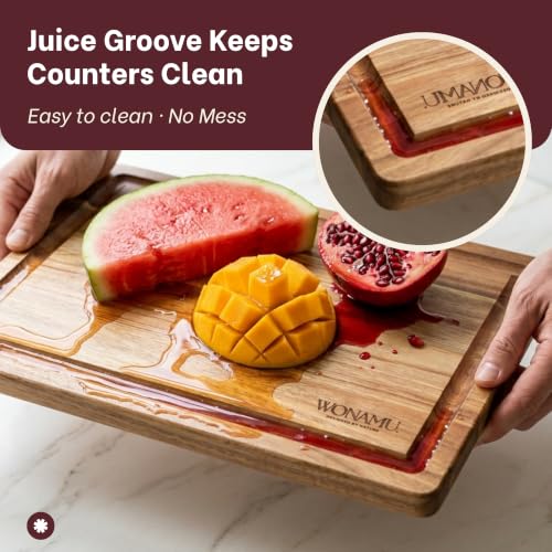 WONAMU Small Acacia Cutting Board Non Toxic – Lightweight, Durable, Perfect for Charcuterie, Serving Snacks & Everyday Kitchen Use, Eco-Friendly Kitchen Essential, Versatile Wooden Tray (Acacia) - color: Acacia