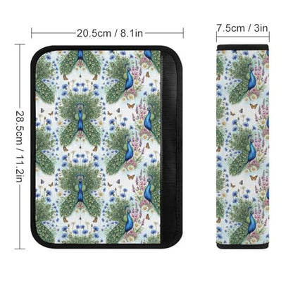 Universal Soft and Comfortable Seat Belt Shoulder Pad for Adult Use, Most Cars, 1 Pair Painting Feather Royal Peacock Bird Harness Pads Strap Anti-Slip Pad - color: Pattern 115