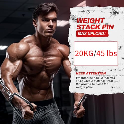 AHTAPFON Weight Stack Pin with 1 x Spring Collar,Weight Extender Pin,Fits Add 2" Weight Plates for Cable Machine,Fitness Equipment for Home Gym - size: 8×80mm-150mm-Rod