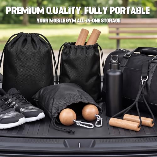 6 Pcs Pull up Grip Stick Set Wooden Rock Climbing Training Grips with Hanging Straps Strong Carabiner for Obstacle Course