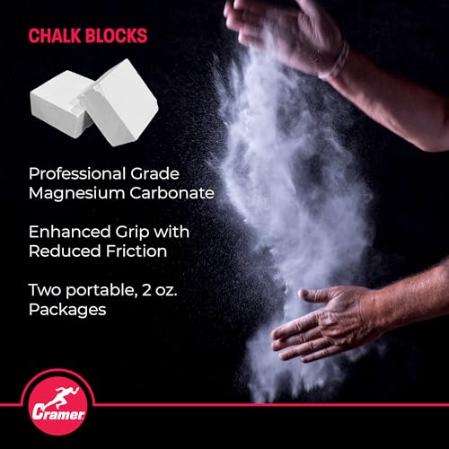 Cramer Gym Chalk Block, 2-Pack of 2 oz, Magnesium Carbonate for Powerlifting, Rock Climbing, Gymnastics, Crossfit, Weightlifting & Bouldering, Use in Chalk Balls & Bags, Superior Grip - style: Block Chalk – 4 oz.