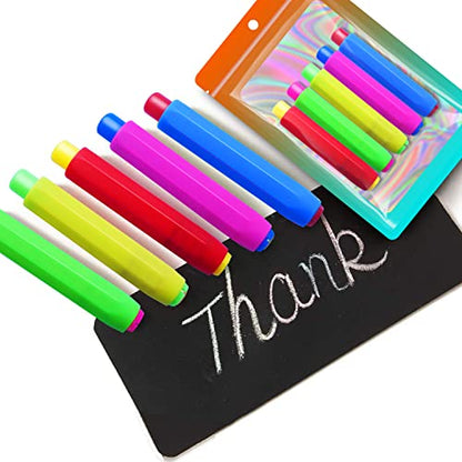 5 Pieces Colorful Plastic Chalk Holders，Blackboard Adjustable Set for Teachers School Office Drawing Board，It protects your hands from direct contact with chalk, 5 Count (Pack of 1)