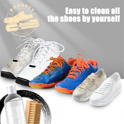 Shoe Cleaning Kit for Sneaker - 10.1Oz Shoe Cleaner kit Sneaker Cleaner,Eraser,Brushes&Towel for White Shoe Sneaker