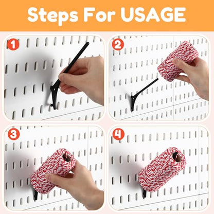 20 Pcs Black Pegboard 45° Spool Hooks Compatible with IKEA Skadis Pegboard Accessories Display Hook Organizer for Craft Embroidery Sewing Thread Tape Paper Rolls - color: Black
