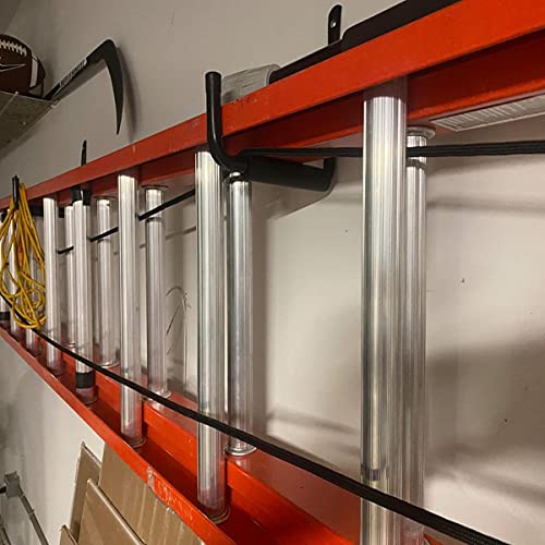 6 Pack Heavy Duty Garage Storage Hooks, 12.7 Inch Wall Mounted Utility Hanger & Organizer to Hanging Ladder, Canoe Paddleboard, Surfboard, Skiboard, Hose, Folding Chairs, Bike and Garden Tools - size: 12.7in-6 Pack