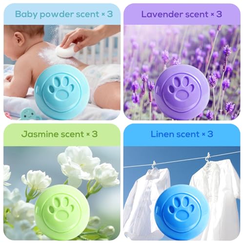 SCENTORINI Shoe Deodorizer Balls, 12 Pack Sneaker Deodorizer Balls | Odor Eliminator for Smell Shoes, Long Lasting Shoe Freshener for Gym Bags, Drawers and Small Spaces