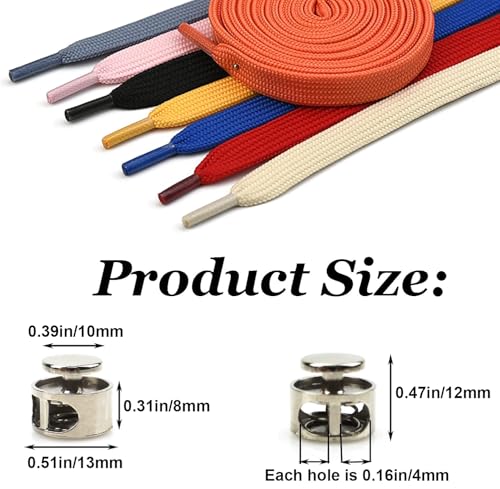 Metal Cord Locks for Drawstrings Silver Double Hole Spring Cord Round End Clasps Stopper Elastic Fastener for Paracord, Shoelaces, Bags, Clothing and Rope(30Pieces)