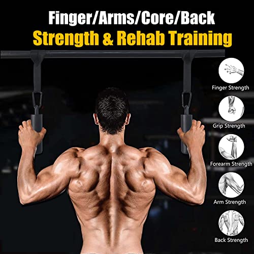 Pull Up Grips Set with Hanging Straps and Strong Carabiner, Finger Strengthener，Forearm, Biceps, Ninja Warrior, Back Muscles Training - color: Iron rod