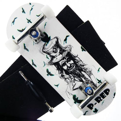 P-REP V2 Pro Performance Complete Wooden Fingerboard kit with Urethane Wheels and Bushings 34mm - Unlucky - color: Unlucky