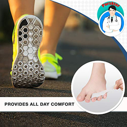 Pnrskter Pinky Toe Separator, 10Pcs Triple Gel Toe Protectors | Little Pinky Toe Spacer for Overlapping Toe, Curled Pinky Toes Separate and Protect, Relief from Friction