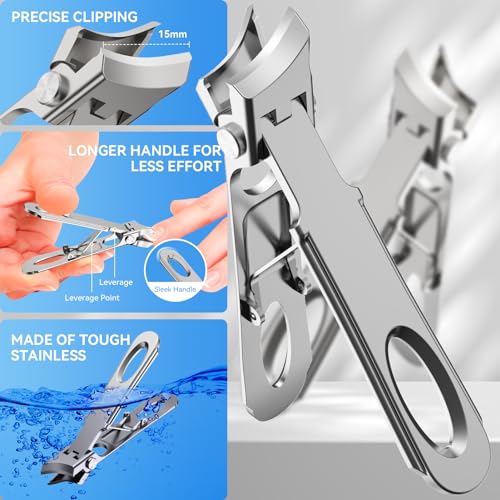 Toenail Clippers for Seniors Thick Toenails, Sharp Toe Nail Clippers Set for Men Women, Heavy Duty Fingernail Clipper Pedicure Tools for Feet, Professional Manicure and Pedicure Kit with Nail Scissors - style: Black 7PCS Nail Clippers Set