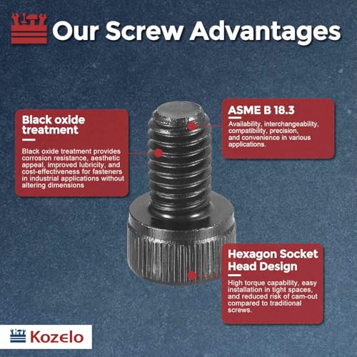 25pcs Socket Head Cap Screws - [M6-1 x 10mm] Alloy Steel Black Oxide Grade 12.9 Internal Hex Screw for 3D Printer Furniture Industrial Use, Black - size: M6-1x10mm
