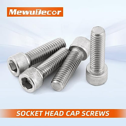 M3 x 10mm Socket Head Cap Screws, Stainless Steel 18-8 (304), Allen Socket Drive, Full Thread, Bright Finish, 50 PCS - size: M3 x 10mm