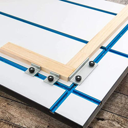 POWERTEC 71698V 3" T-Track Intersection Kit with Predrilled Mounting Holes, for Universal T-Track, Woodworking Jigs and Fixtures - style: 3" Intersection Kits