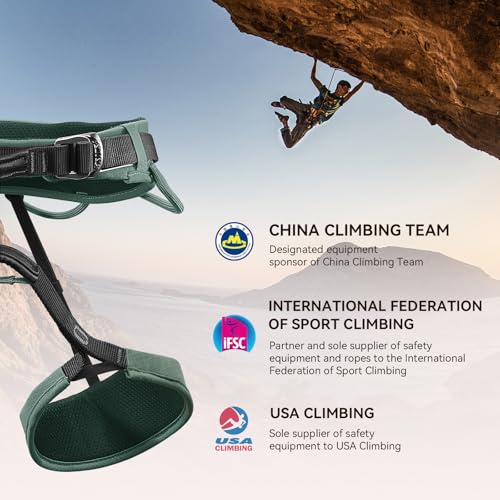 KAILAS Airo Rock Climbing Harness Men Roofing Harnesses Rescue Mountaineering Safety Belt Women Comfortable Lightweight - color: Sage Green, size: Large