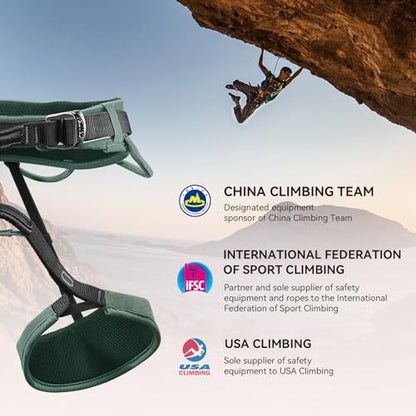 KAILAS Airo Rock Climbing Harness Men Roofing Harnesses Rescue Mountaineering Safety Belt Women Comfortable Lightweight - color: Sage Green, size: X-Small