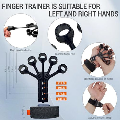 Hand Grips Strengthener, Forearm Strength Trainer- Adjustable Resistance 11-220Lbs Hand gripper with Counting,Finger Exerciser,Hand Extension Exerciser for Muscle Building and Injury Recover Combo Set - color: White Combo Set