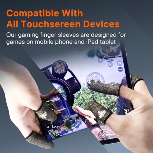 Jwh Ultra Thin Pure Silver Fiber Mobile Phone Gaming Accessories Finger Thumb Sleeves,Breathable,Silky,6 Pack Guantes para Dedos Gamer,Dedales Gamer Profesionales,Finger Gloves,for Pubg Gaming Cots - color: Silver（6pack）