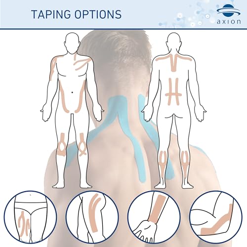 50 Precut axion Kinesiology Tapes Strips| Beige Pre-Cut Sport Tape Strips 10x2in | Waterproof • Skin-Friendly • Elastic | Kinesiology Tapes Ideal for Sports - color: 04) 2 Pcs Beige